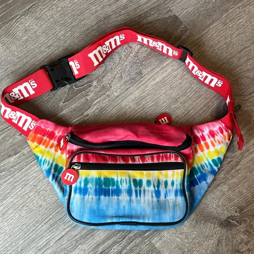 M&M's Fanny Pack Belt Bag Tie Dye 3‎ Pockets Adjustable Strap Waist Pack